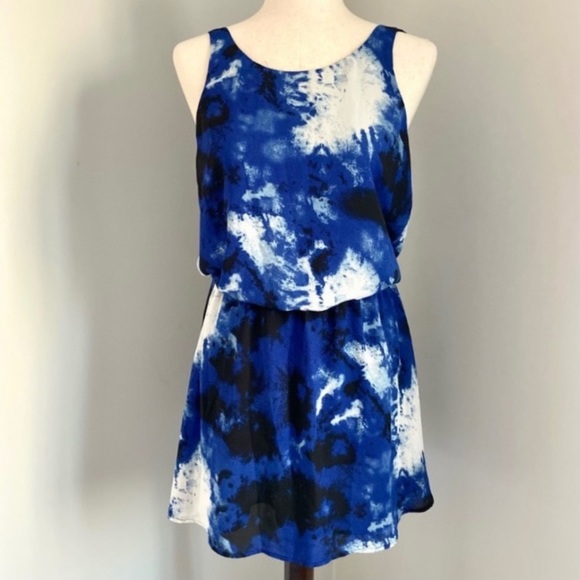Forever 21 Dresses & Skirts - Forever 21 Blue Tie Dye Draped Cowl Back Dress